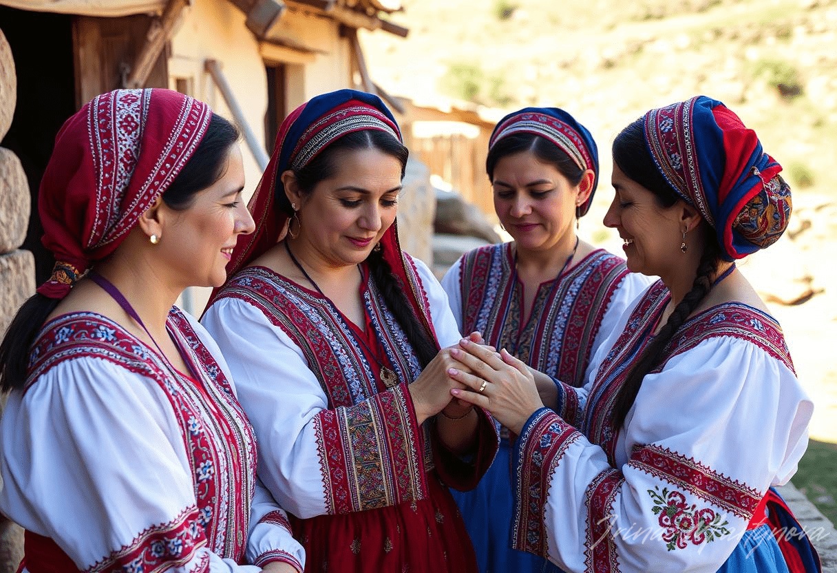 Illustration for section: Symbolism and Social Significance Beauty Rituals and Social Identity Albanian beauty traditions are - "Albanian beauty traditions"