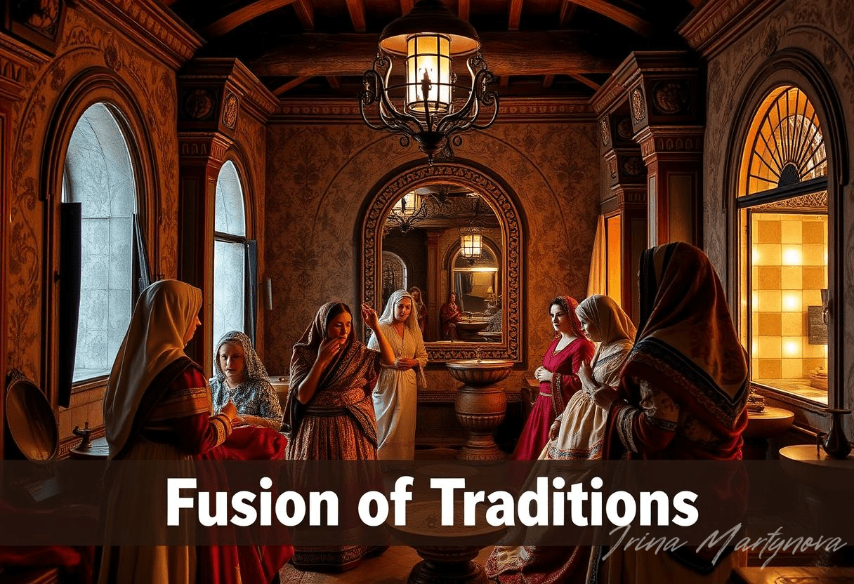 Illustration for section: The Ottoman Empire significantly impacted Albanian beauty standards, merging Eastern aesthetics with - "Albanian beauty traditions"