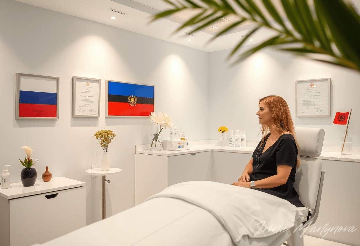 Illustration for section: One such professional, Irina Martynova, a certified cosmetologist and doctor based in Tirana, offers - tirana skincare insights